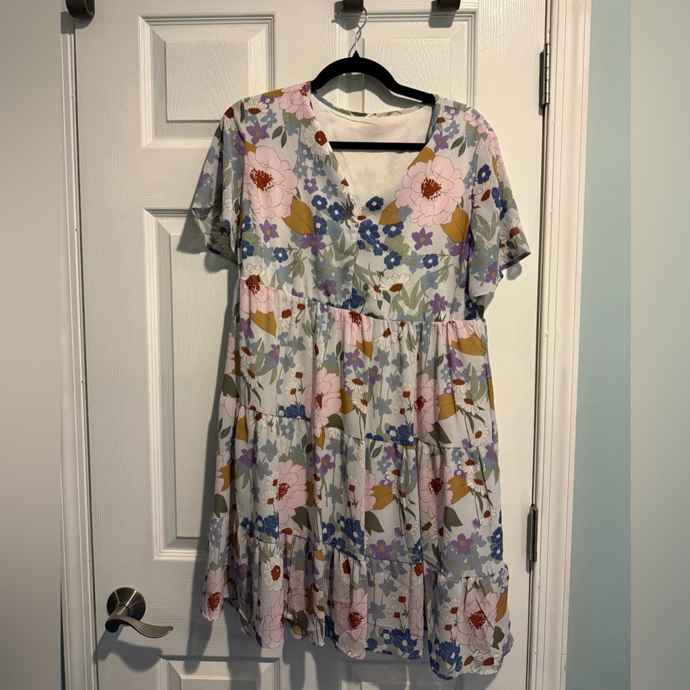 Floral Short Sleeve Dress